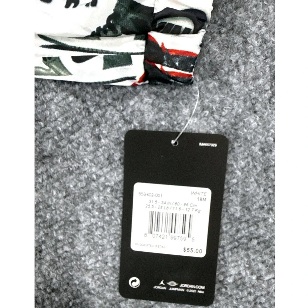 Jordan Jumpman Toddler 18 Month Windbreaker Jacket Black White Red NWT
